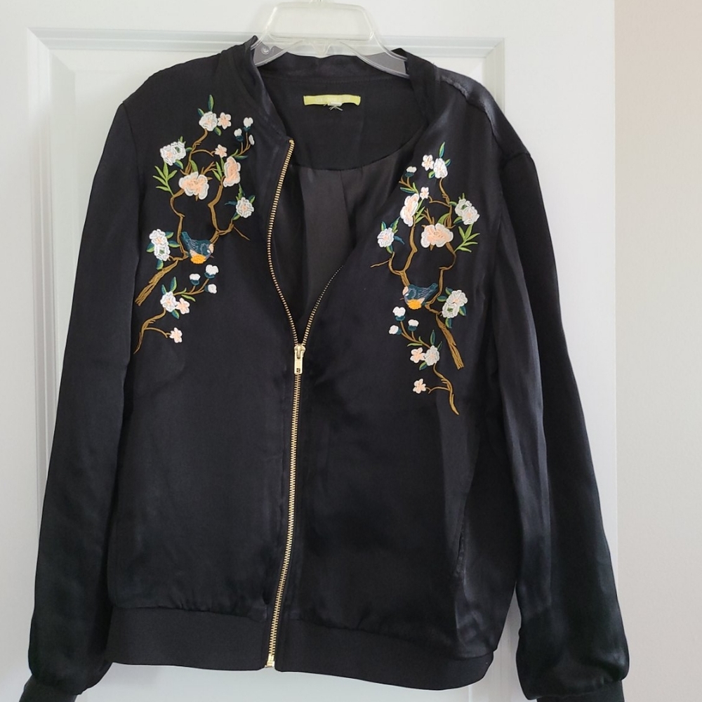 GB Silk Embroideered Bomber Jacket SizeS